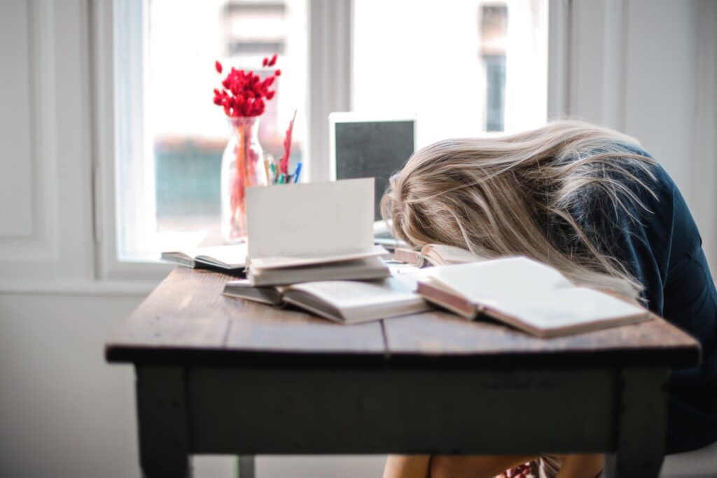 woman exhausted from anxiety